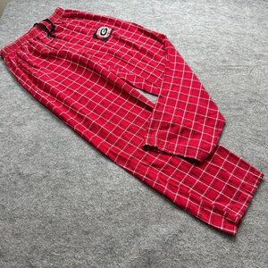 Georgia Bulldogs Pajama Bottoms Pants Sideline Apparel Men M Red Flannel Plaid